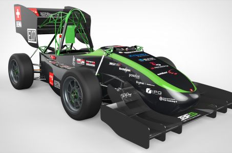 3D Rendering mit KeyShot von Bern Formula Student zeigt ein Renfahrzeug
